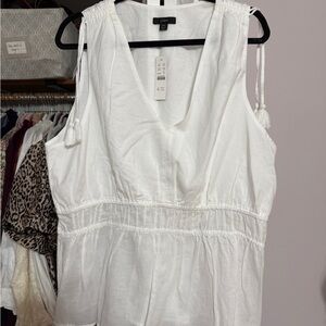 J. Crew White Sleeveless Tank Top